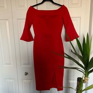 Off the shoulder midi dress